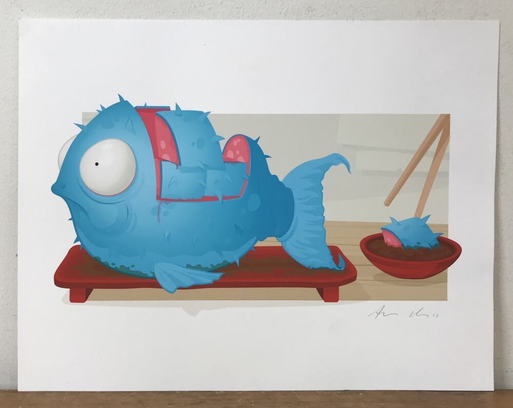 Andrew Bell Never Look Back III Sashimi Limited Edition Signed Print 11“ X 8.5“